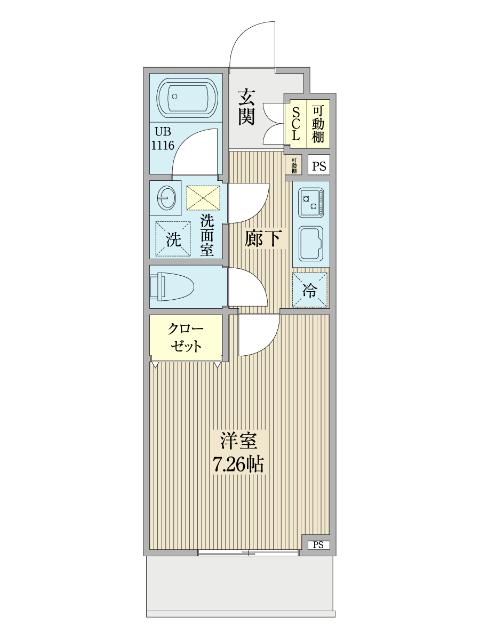 リシェス名古屋山王ウエスト(ワンルーム/3階)の間取り写真