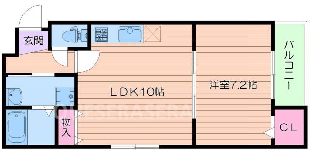 フジパレス ファースト内代(1LDK/3階)の間取り写真