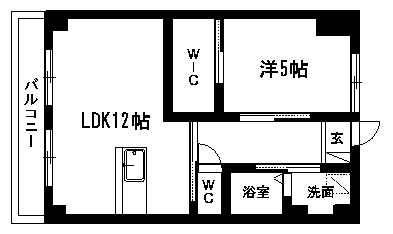 PIVOTマンション広沢(1LDK/3階)の間取り写真