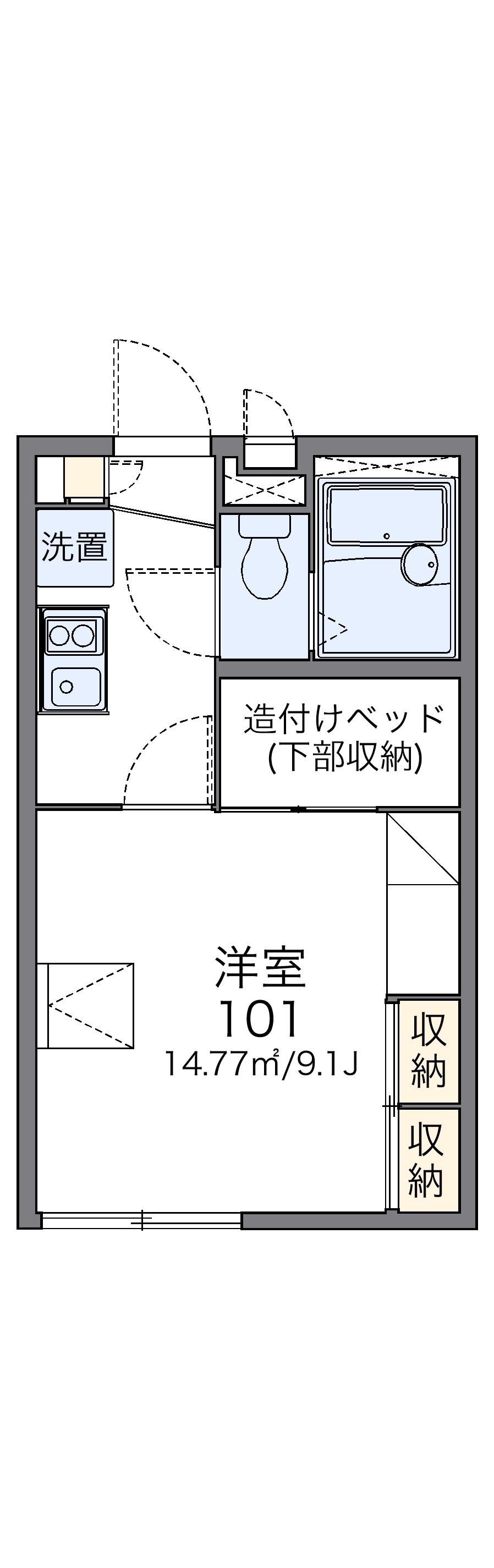 レオパレスカンタービレα(1K/2階)の間取り写真