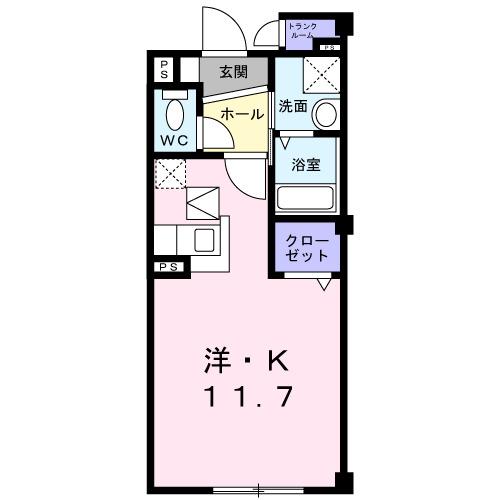 イースト・パル(ワンルーム/3階)の間取り写真