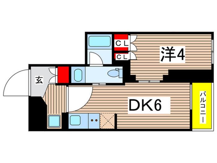 プラウドフラット森下IV(1DK/5階)の間取り写真