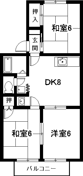 セジュールサカエ(3DK/2階)の間取り写真
