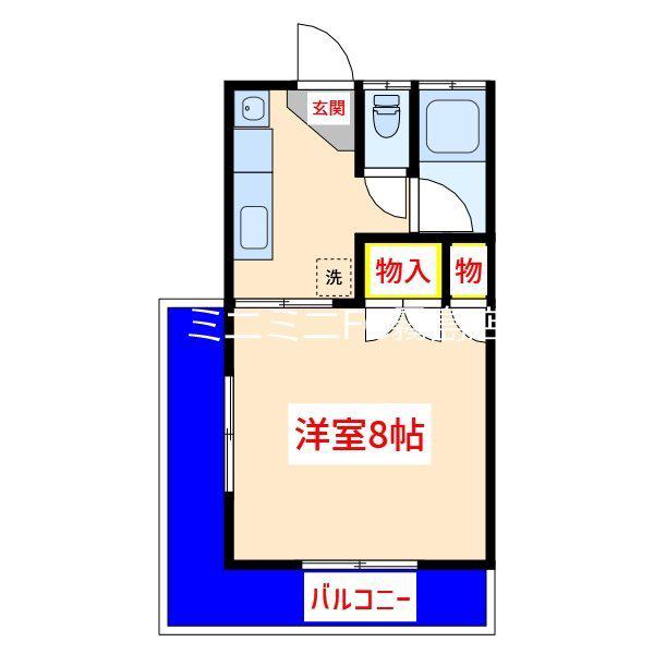 エリートマンション(1K/5階)の間取り写真