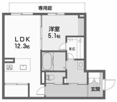 シャーメゾン・アエロポール(1LDK/1階)の間取り写真