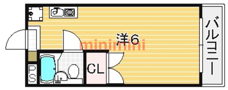 ロイヤルコート花菱(1DK/1階)の間取り写真