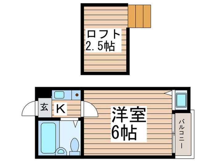 アネックス南柏1期(1K/2階)の間取り写真