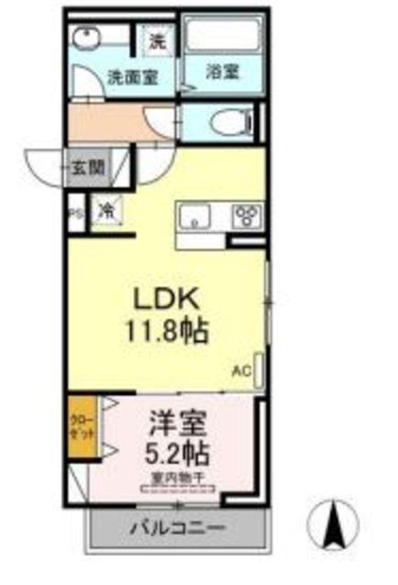 パーク倉敷(1LDK/3階)の間取り写真