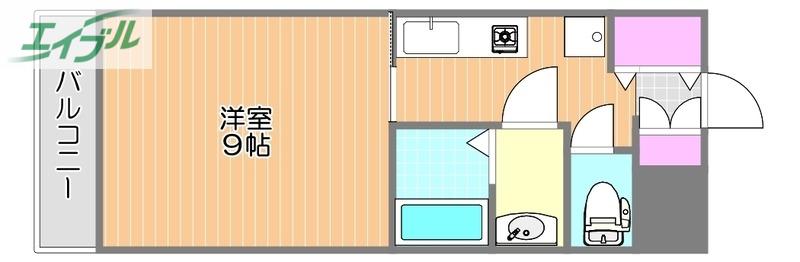 翔阿園マンション(1K/4階)の間取り写真