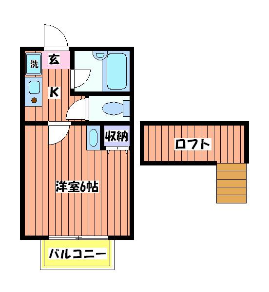 エクセレンス立川(1K/1階)の間取り写真