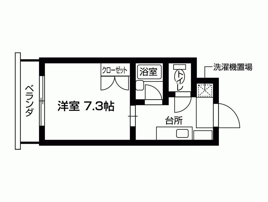 TOMS TOWN(1K/2階)の間取り写真