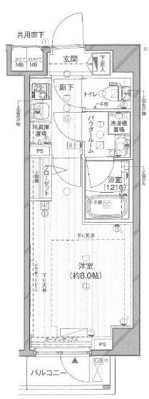 メインステージ板橋志村II(1K/2階)の間取り写真