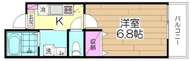 ブランカ(1K/3階)の間取り写真