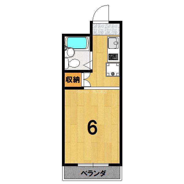 シャトーニシムラ(1K/2階)の間取り写真