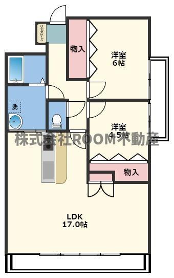 フローリッシュ 広呂原(2LDK/4階)の間取り写真