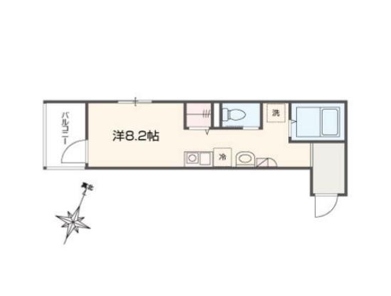 メルラス葛西(ワンルーム/1階)の間取り写真