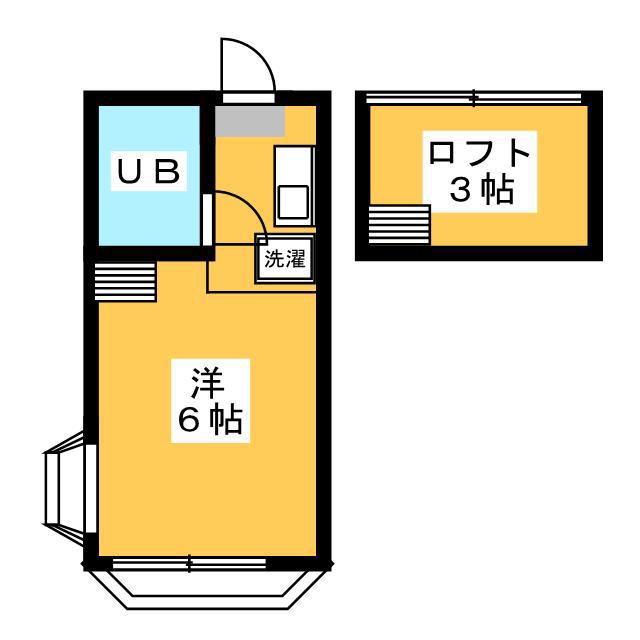 ムーンシャトル(ワンルーム/1階)の間取り写真