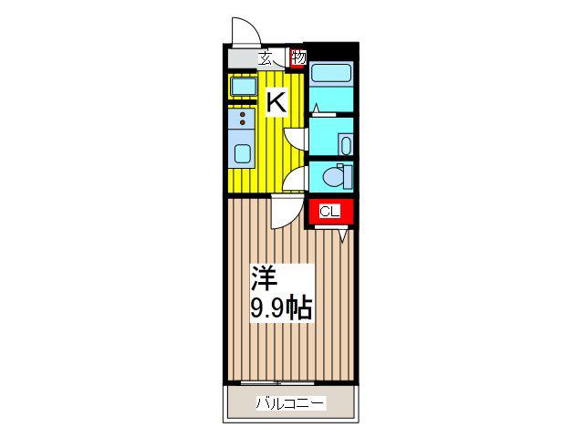 サンライズマンション(1K/2階)の間取り写真
