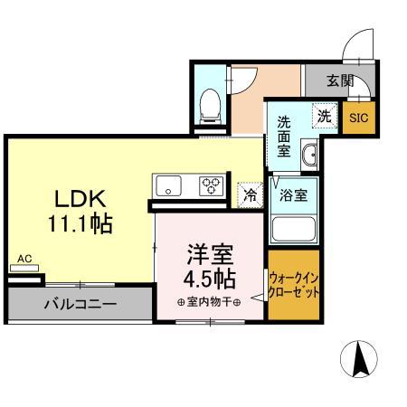 メゾン・ド・グローリー(1LDK/2階)の間取り写真