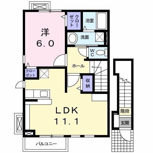 ファインステージS(1LDK/2階)の間取り写真