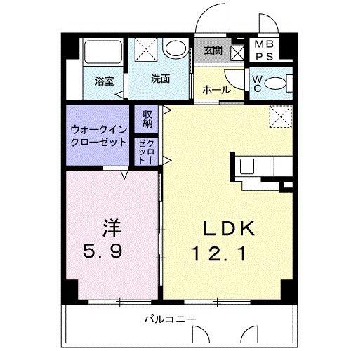 アーバン フレンドリー(1LDK/5階)の間取り写真