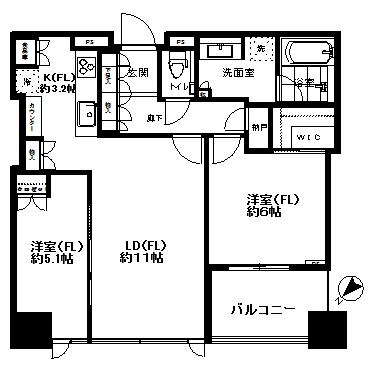 シティタワー有明(2LDK/10階)の間取り写真