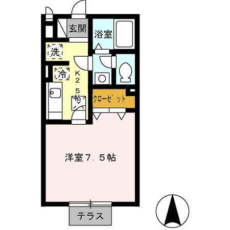 グレース(1K/1階)の間取り写真