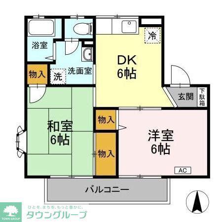 グレース宮前(2DK/1階)の間取り写真