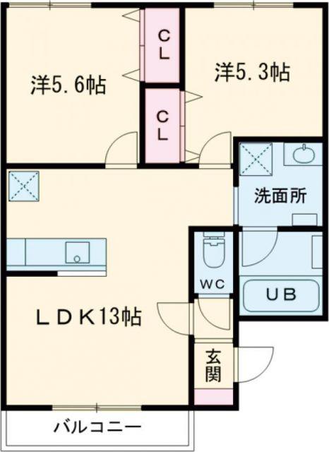 MAULOA(2LDK/1階)の間取り写真
