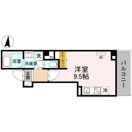 ESBERANSA(ワンルーム/5階)の間取り写真