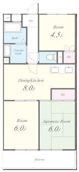 春日グリーンハイツ(3DK/2階)の間取り写真