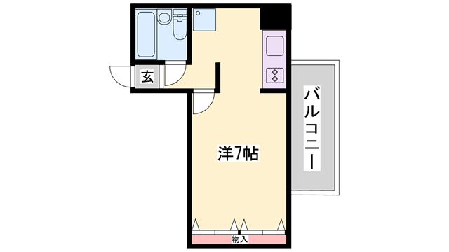 東今宿中村コーポ1(1K/6階)の間取り写真