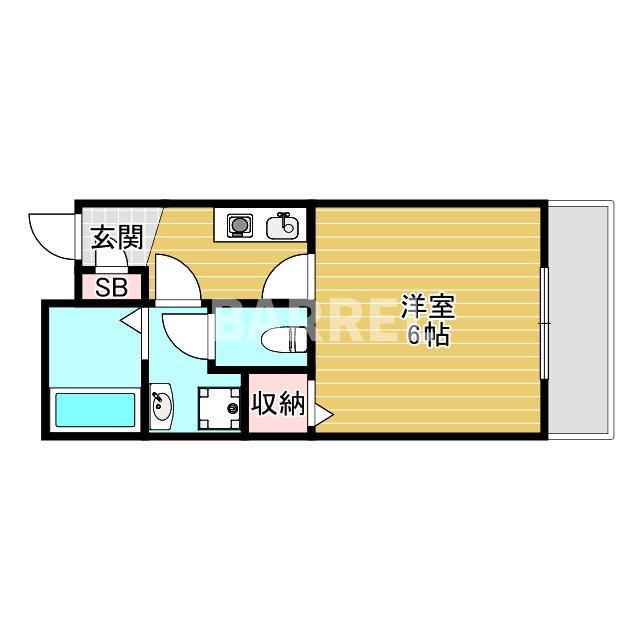 ヒルハイツ柴原駅前(1K/3階)の間取り写真