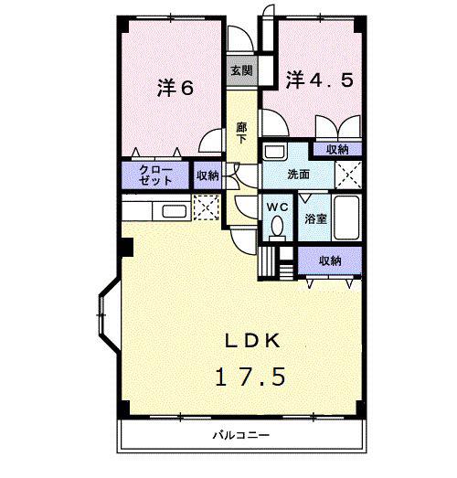 ルミエール(2LDK/2階)の間取り写真