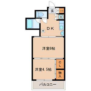 ロイヤルコート安田(2DK/3階)の間取り写真