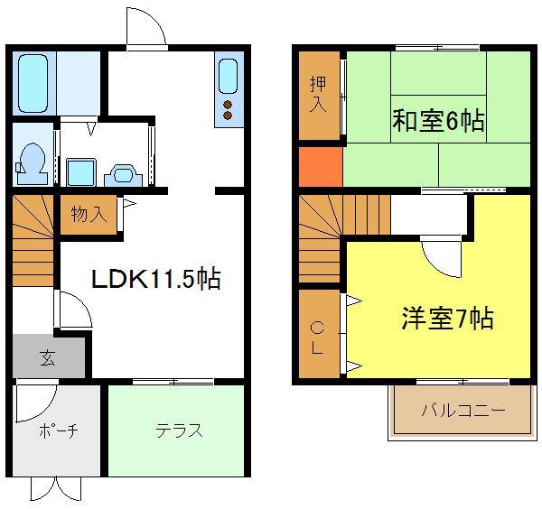 エムロゼスト(2LDK/1階)の間取り写真