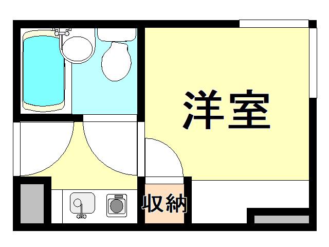 サンロイヤル浜脇(1K/5階)の間取り写真