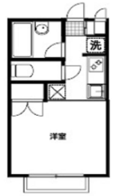 シティーコート川崎A棟(1K/2階)の間取り写真