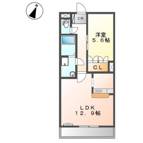 MCOURT1(1LDK/3階)の間取り写真