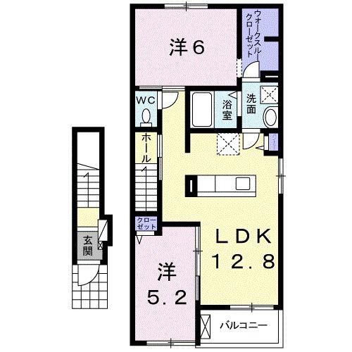 コンソラータ III(2LDK/2階)の間取り写真