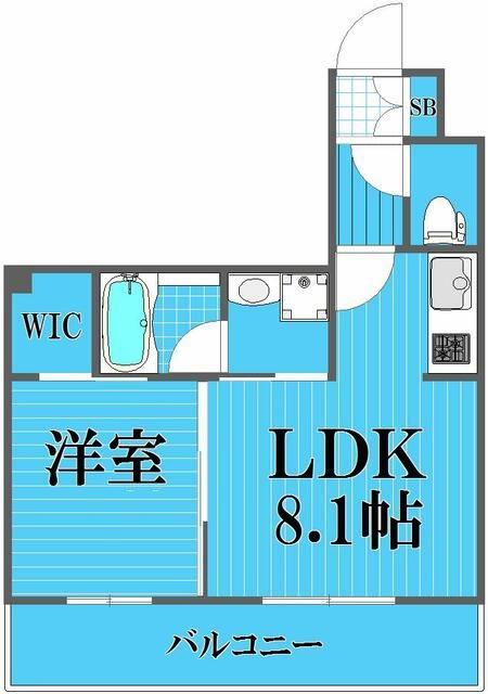 リガーレ府中本町(1LDK/4階)の間取り写真