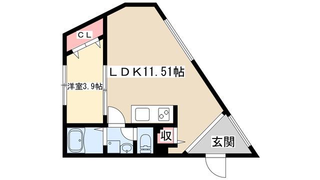 吹上ラ・ファイエット(1LDK/1階)の間取り写真