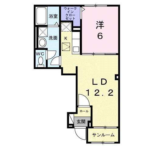 ヴィラ セレーノ(1LDK/1階)の間取り写真