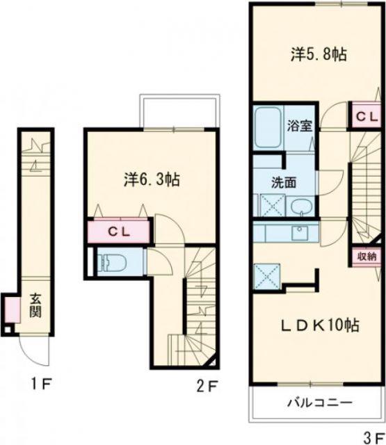 マーベラスI(2LDK/2階)の間取り写真