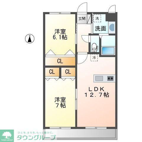 アリエッタ・ボスカート(2LDK/2階)の間取り写真