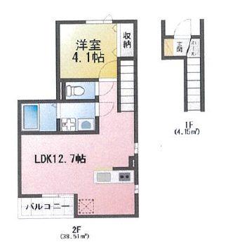 AVANTIA STAGE 中島新町(1LDK/2階)の間取り写真