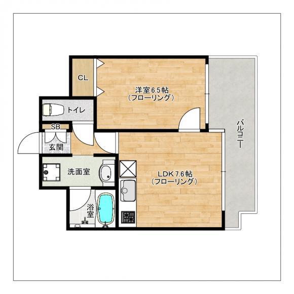 セントポリア薬院(1LDK/6階)の間取り写真