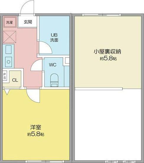ハーベスト清水(1K/1階)の間取り写真