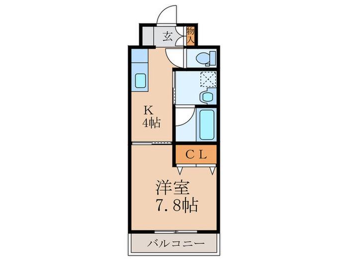 オークマンション柏の森(1K/3階)の間取り写真