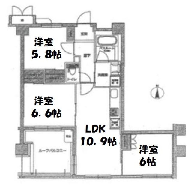 アルシオン生田サンクロールヒルズ(3LDK/4階)の間取り写真